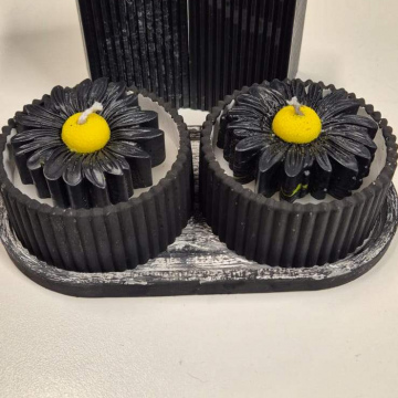 Candle Black Daisy Candle Pillar Collection