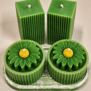 Candle Green Daisy Candle Pillar Collection