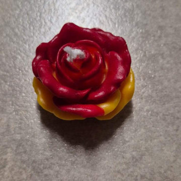 Candle Mini Yellow & Red Rose Candle (Med)