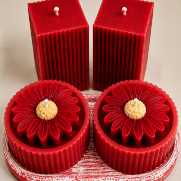 Candle Red Daisy Candle Pillar Collection