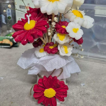 Candle Red & White Daisy Candle Bouquet