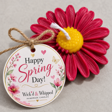 Candle Happy Spring Day (Pink) Daisy Flower