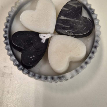 Candle Monochrome Heart Candle Bowl