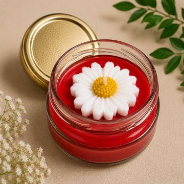 Candle Red Jam Jar Candle