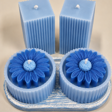 Candle Blue Daisy Candle Pillar Collection