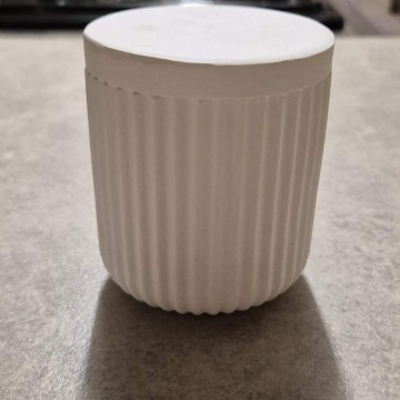 Gypsum Round Pot with lid Blank / Container (Med)