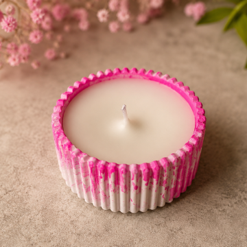 Candle Pink Gypsum Pot / Container Candle (Medium) 