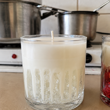 Candle White Crystal Drip Candle (Gel)