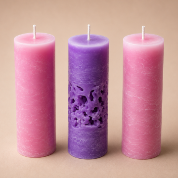 Candle Lavender & Blush Pillar Candles