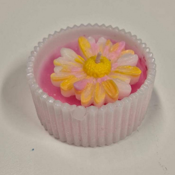 Candle Blush Daisy Bloom Bowl (Pink / Yellow / White)