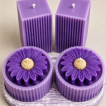 Candle Purple Daisy Candle Pillar Collection
