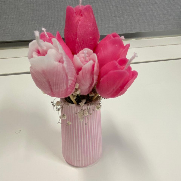 Candle Blushing Tulip Candle Bouquet (Sml)