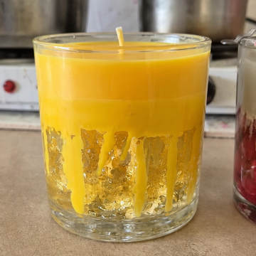 Candle Yellow Crystal Drip Candle (Gel)