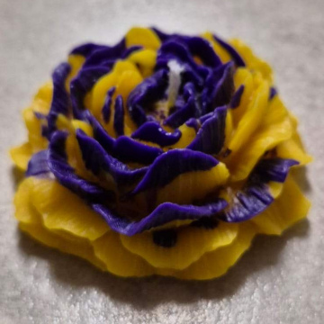 Candle Yellow & Purple Peony Bloom Candle (Lrg)